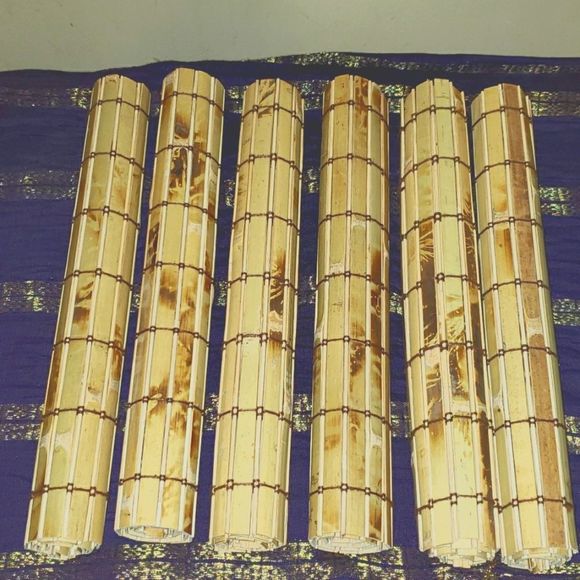 FF 💘 SIX VINTAGE BAMBOO TILE PLACEMATS - Picture 3 of 11